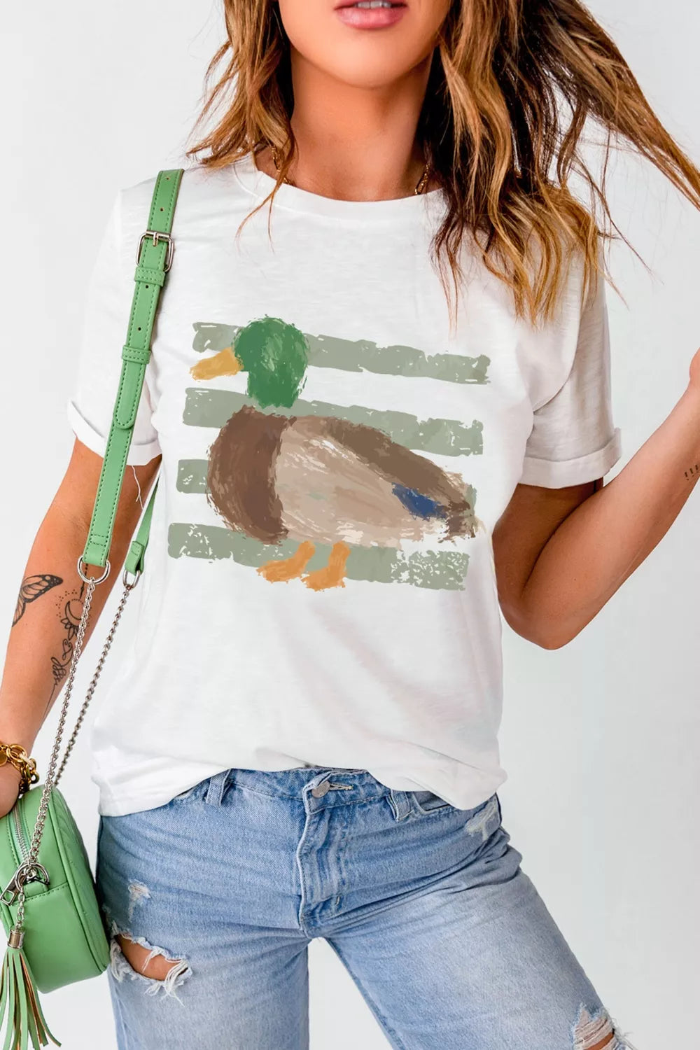 Back view of the graphic tee showing the plain white body