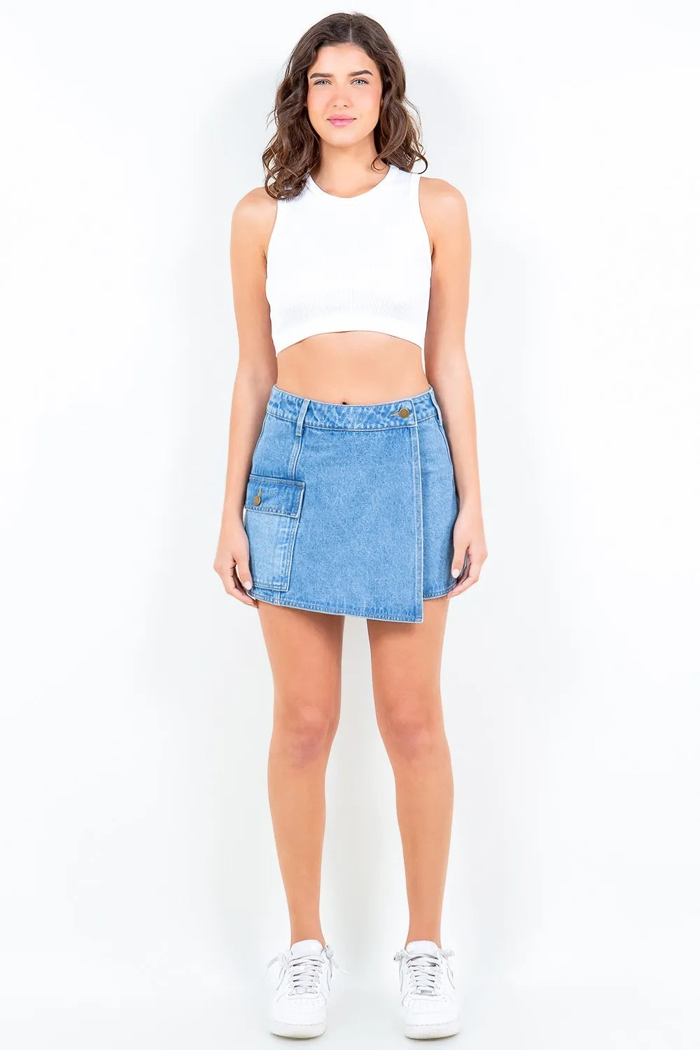 Denim skort back view