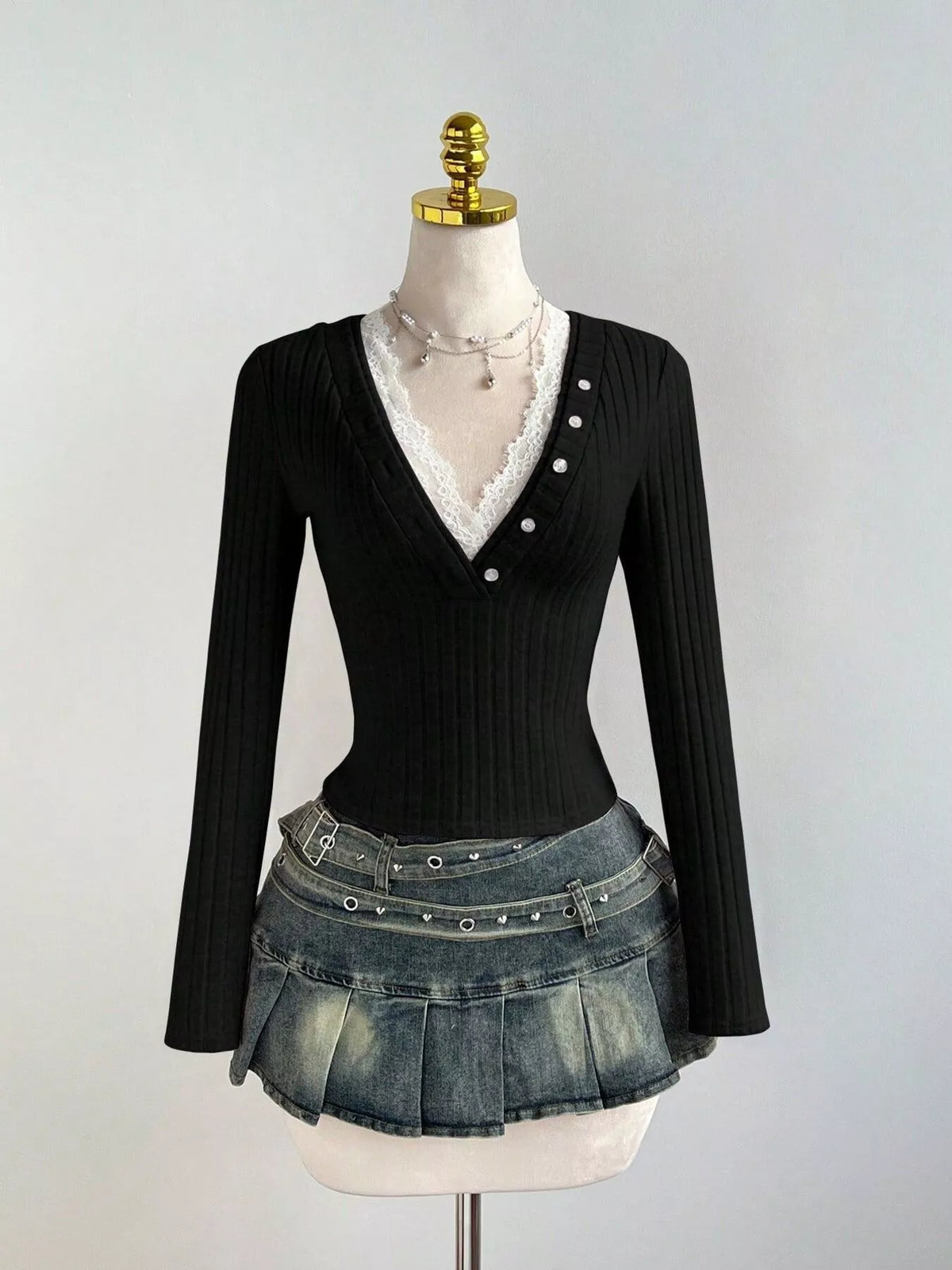 Lace neckline shown in an alternate colourway