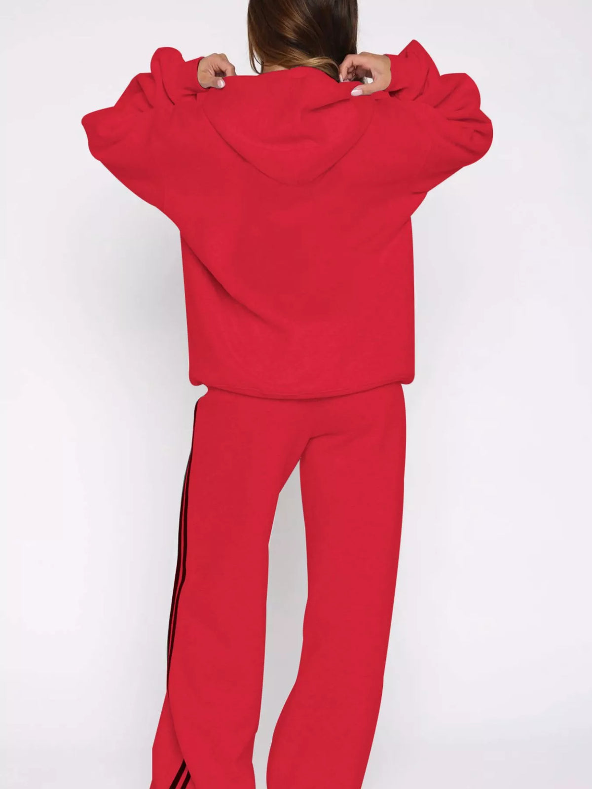 Zip Up Hoodie and Striped Pants Set, view 12
