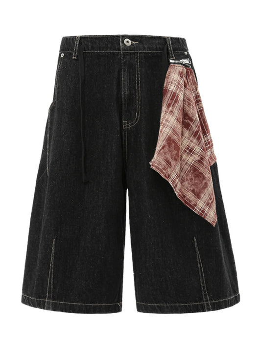 Men's Loose Fit Denim Shorts Black - Fashorio