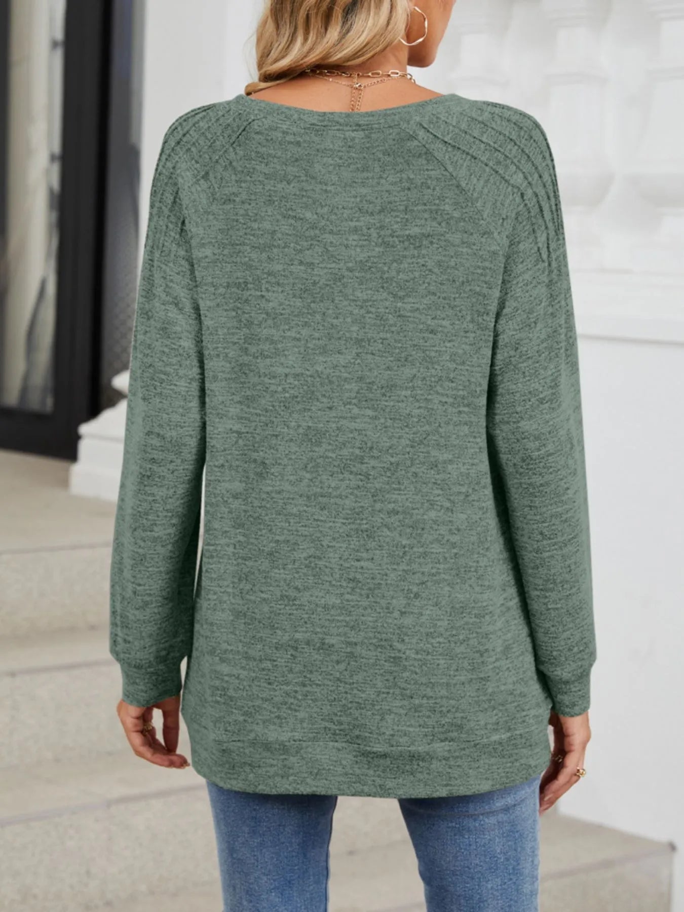 Round Neck Long Sleeve T-Shirt - Fashorio
