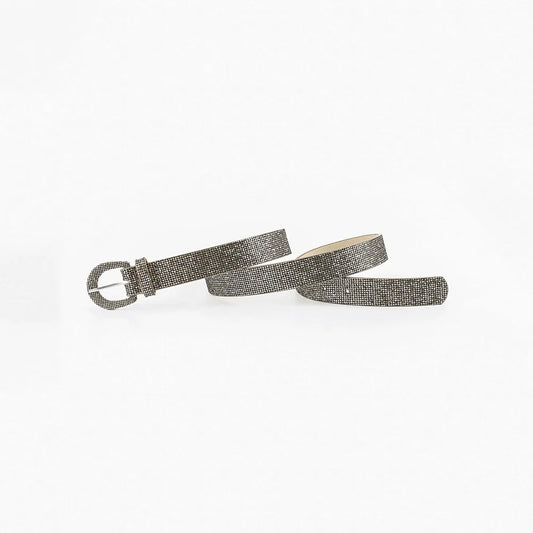 Sequin PU Leather Belt Khaki - Fashorio