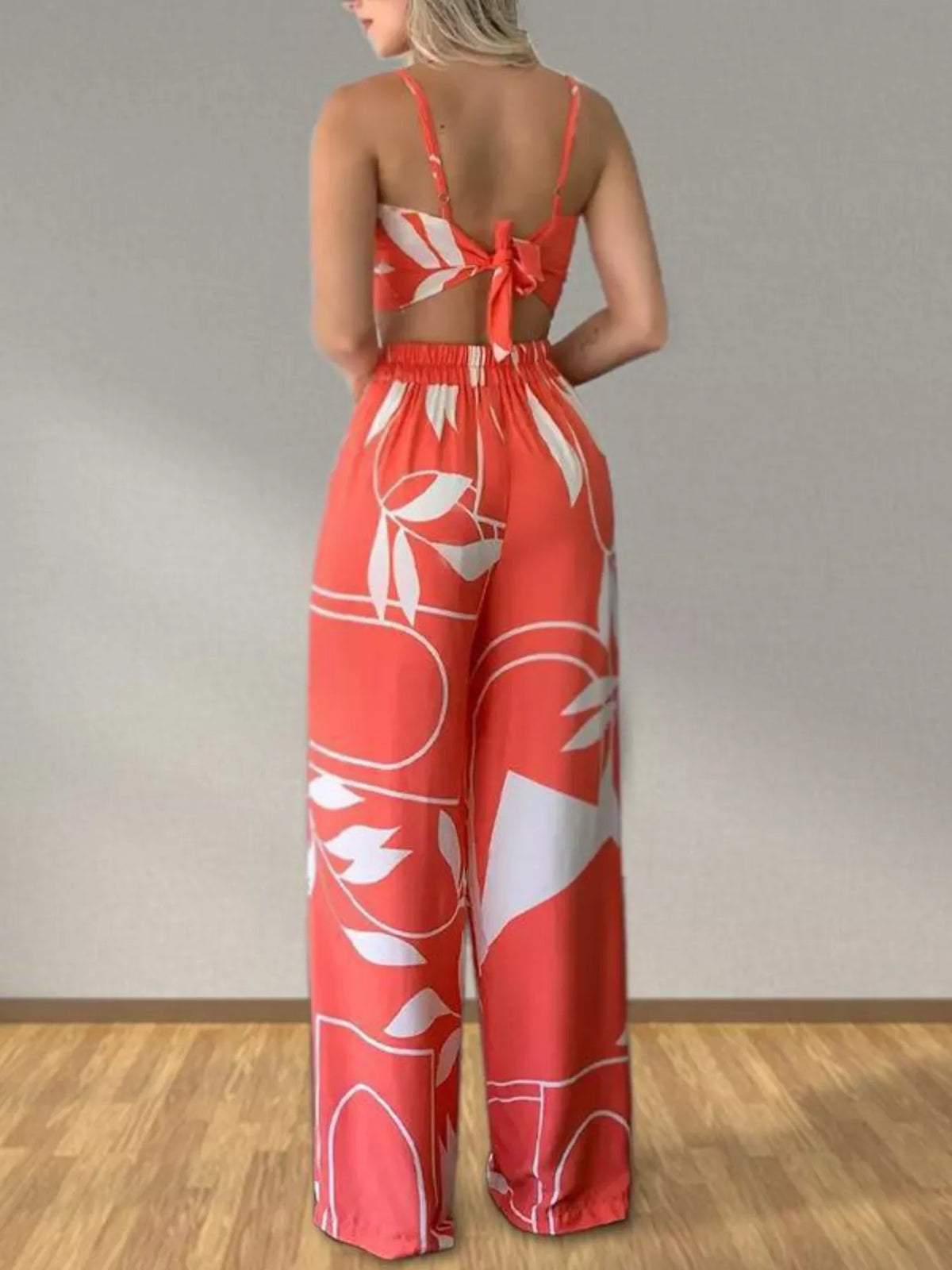 Tropical print crop set color option
