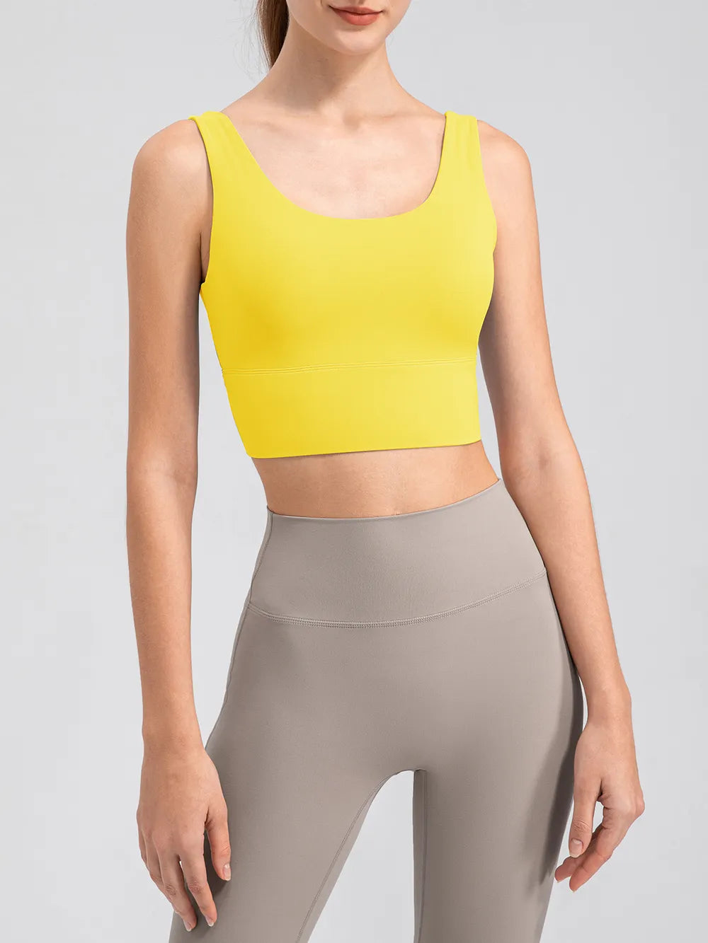 Scoop Neck Wide Strap Active Tank - Fashorio
