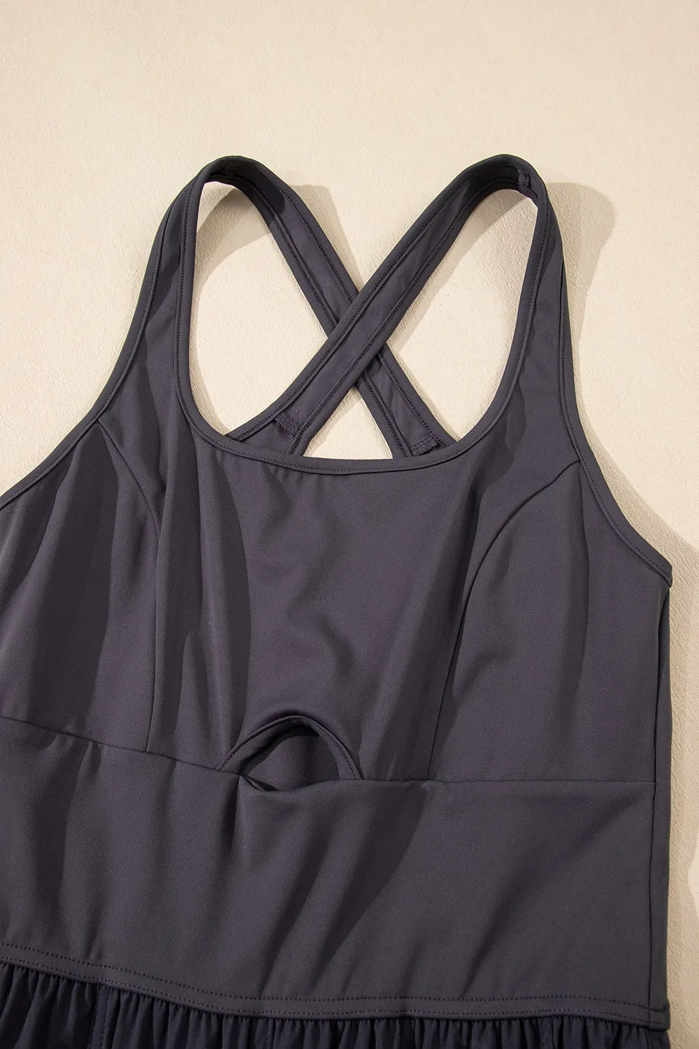 Cutout Square Neck Wide Strap Active Jumpsuit - Fashorio