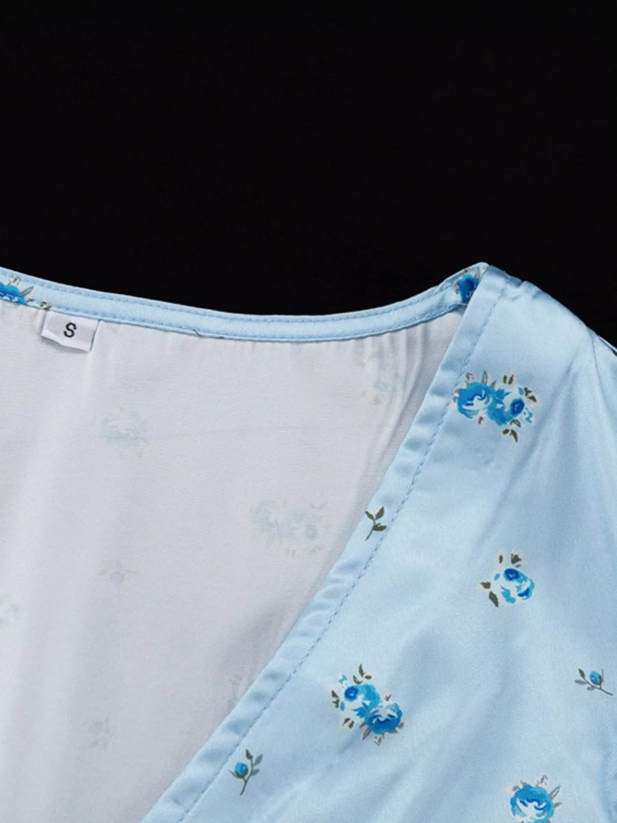 Full length view of the light blue maxi dress