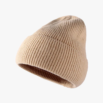 Thermal Solid Knit Hat Tan One Size - Fashorio