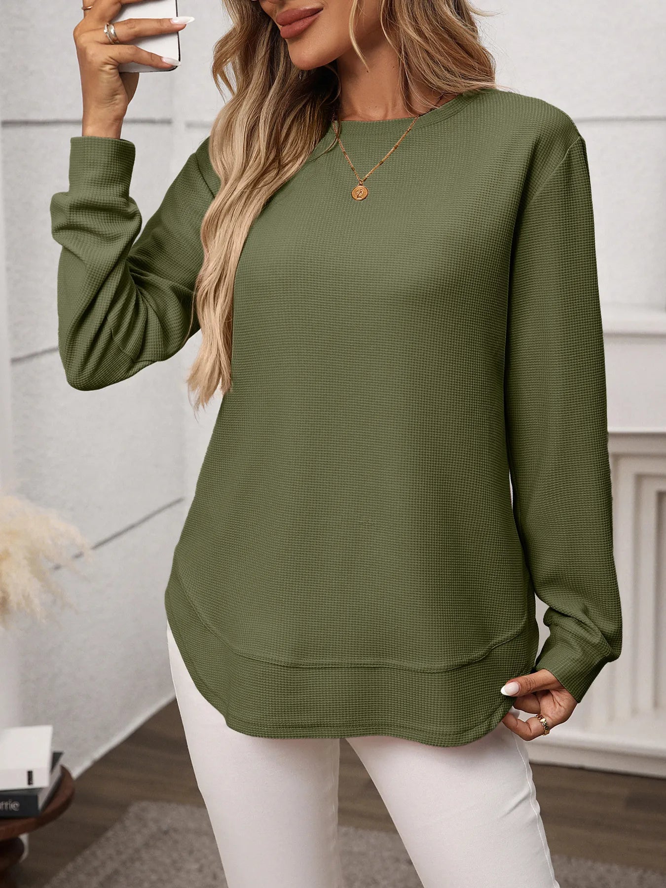 Long Sleeve Round Neck T-Shirt - Fashorio