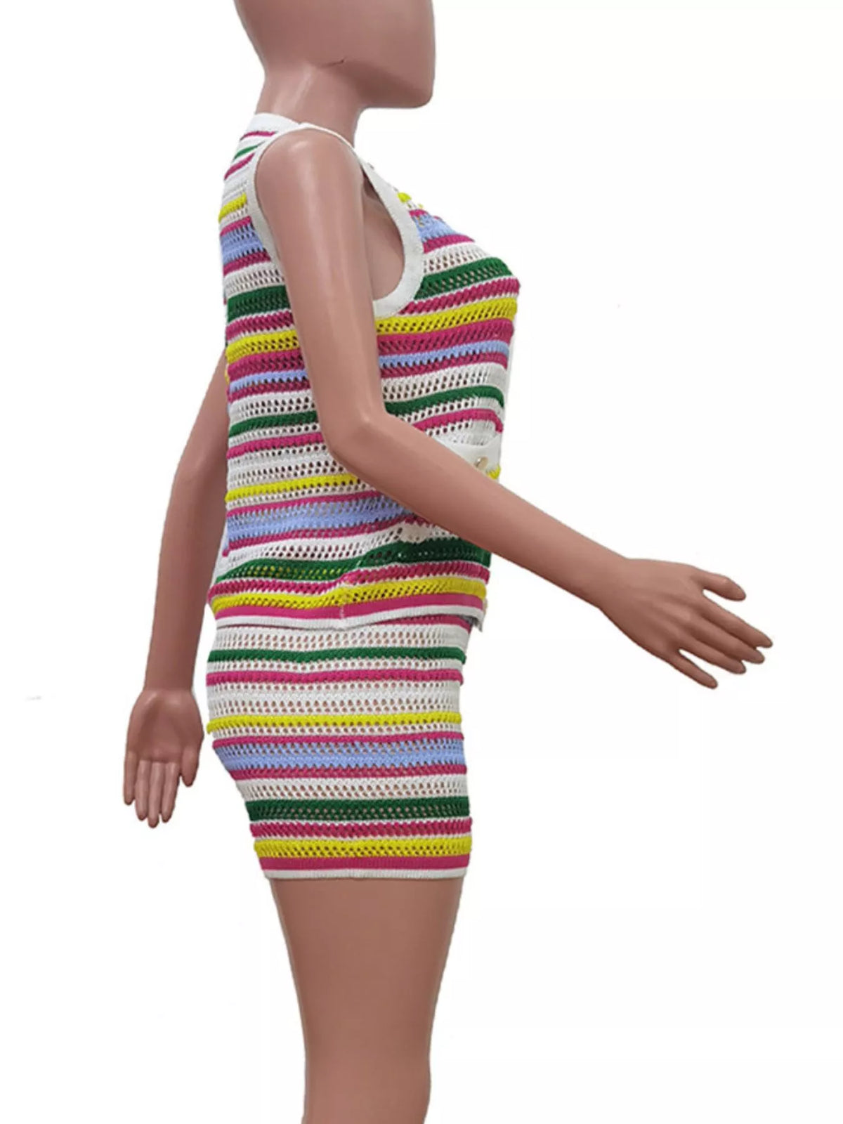 Crochet knit short set full outfit