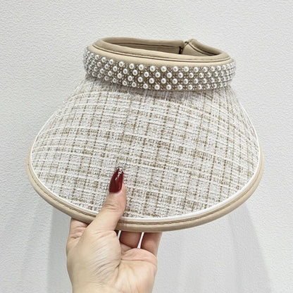 Pearl Detail Sunscreen Hat - Fashorio
