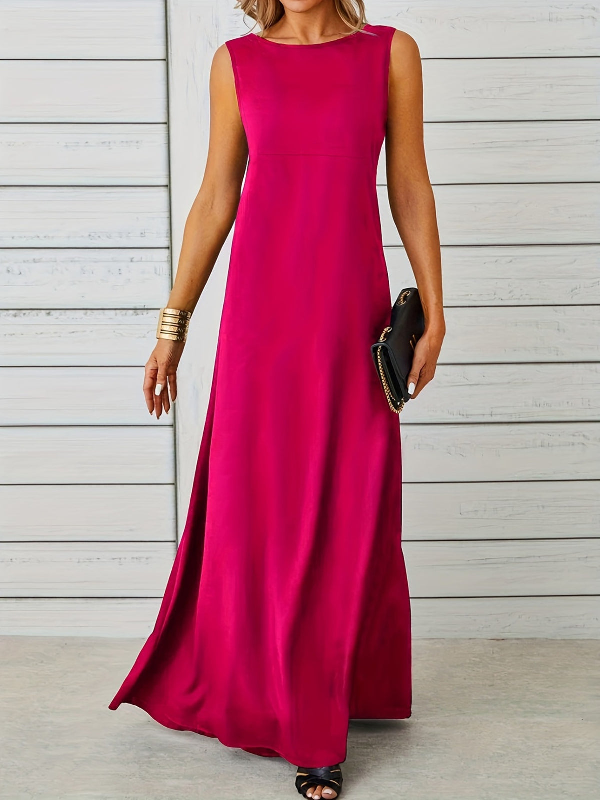 Color range of flowy maxi dress