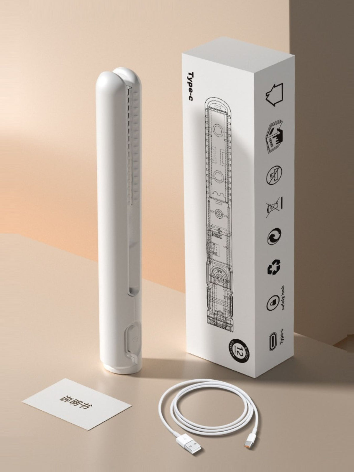 Cordless straightener held in hand