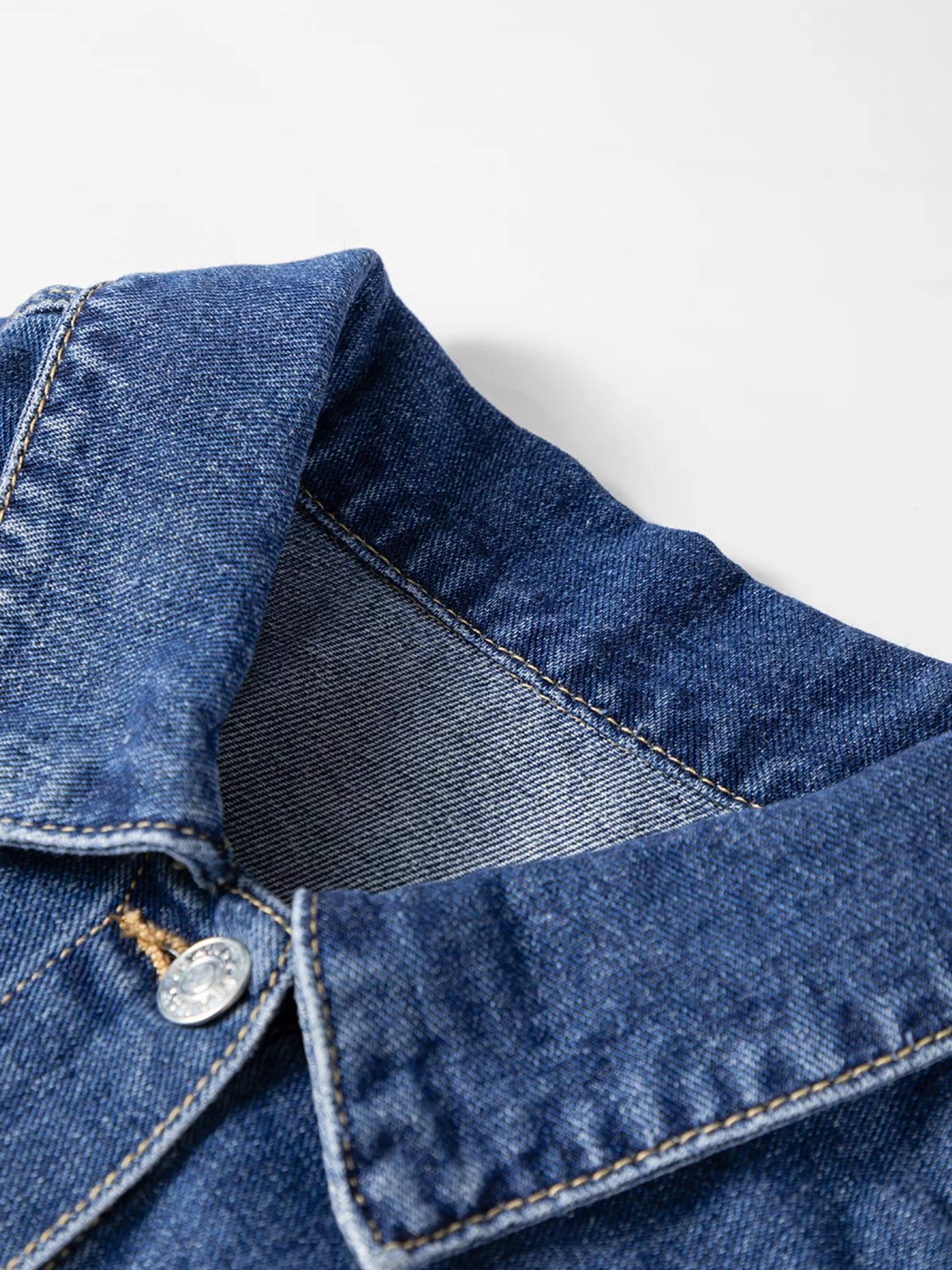 Color Block Patchwork Denim Jacket in Light Gray view 11