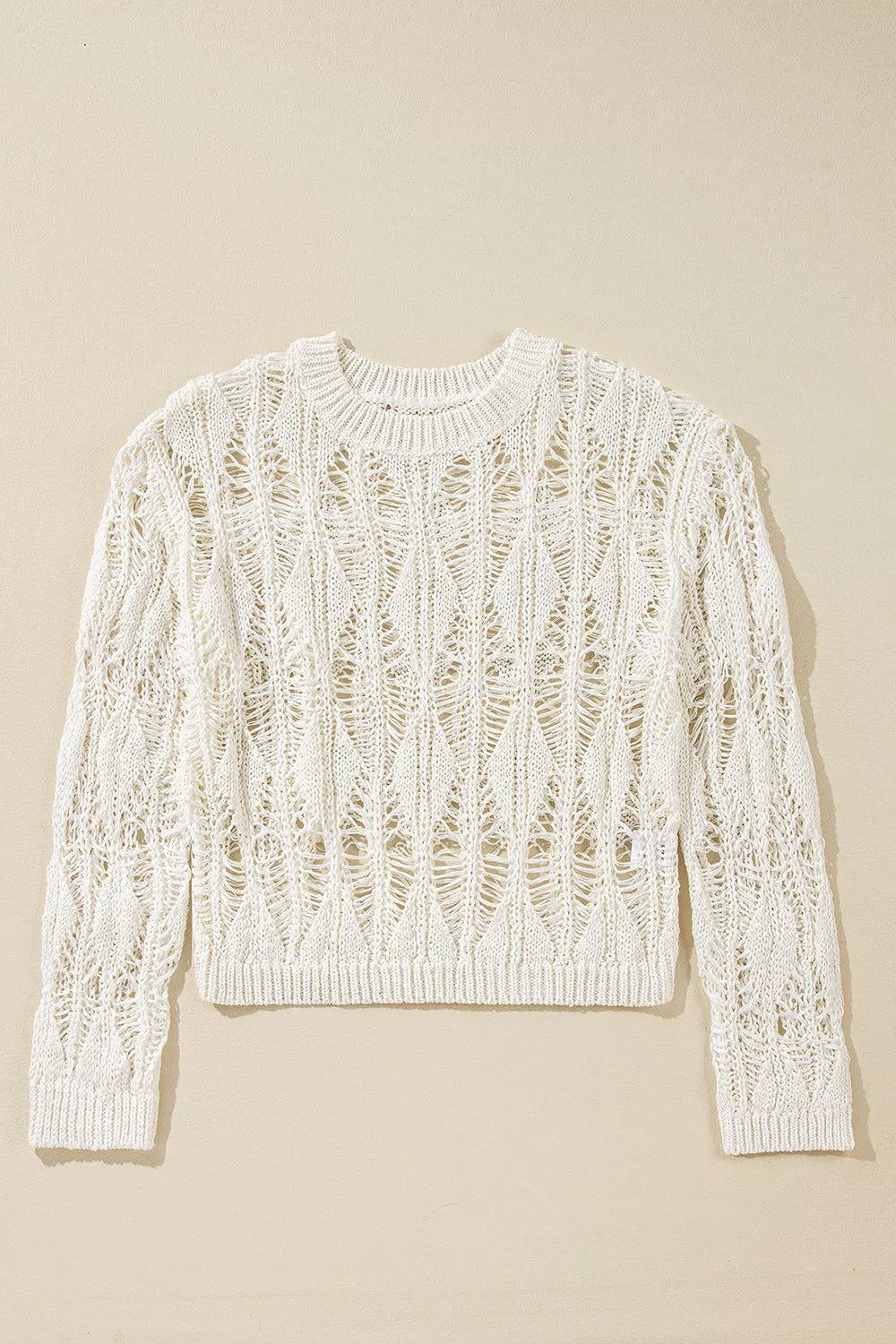Airy white knit top relaxed drape