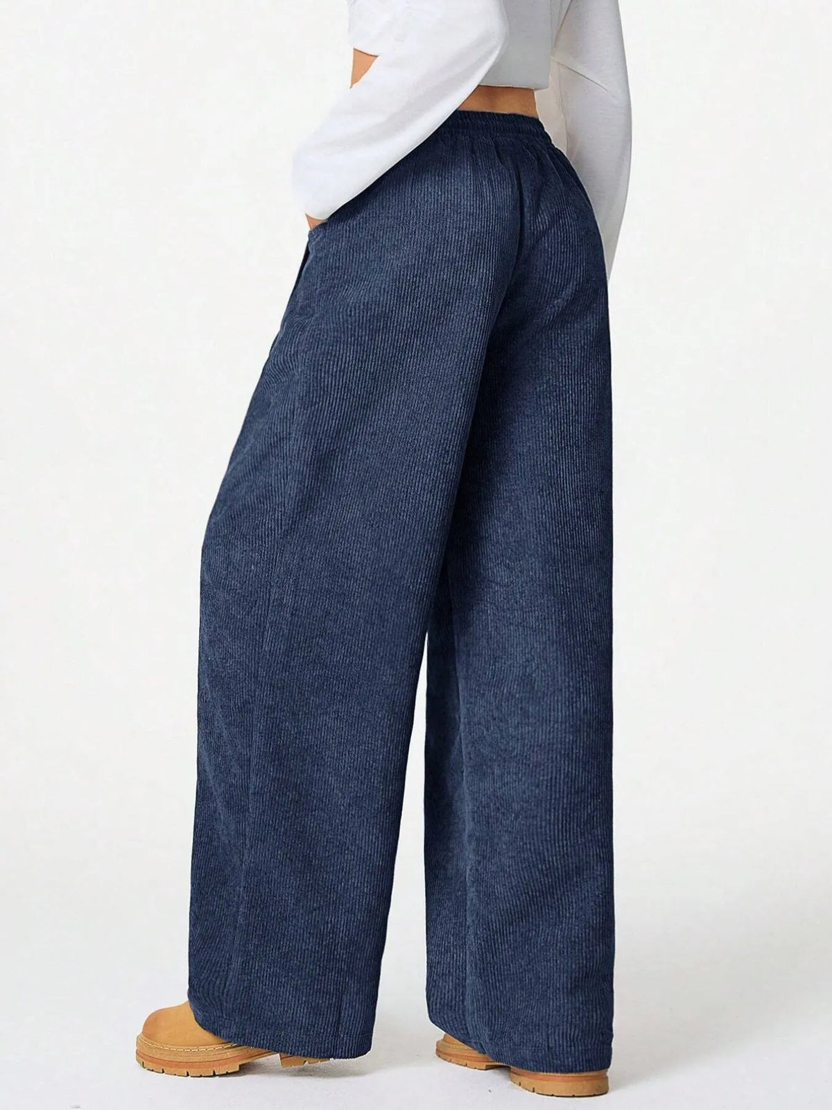 Drawstring wide leg pants full outfit view