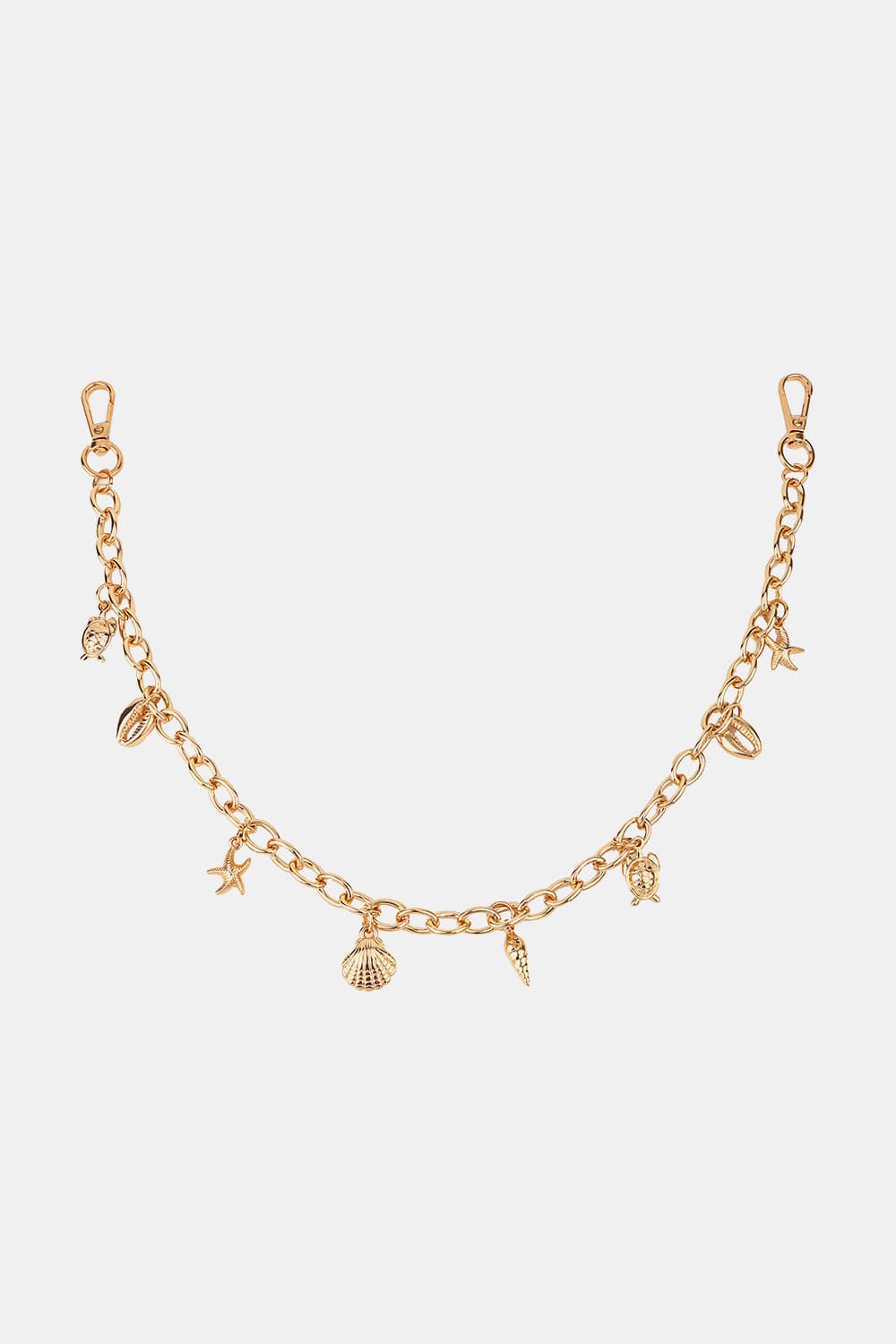 Sea Element Charm Iron Chain Belt Gold One Size - Fashorio