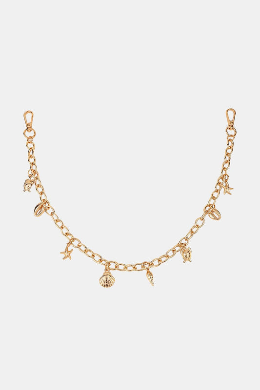 Sea Element Charm Iron Chain Belt Gold One Size - Fashorio
