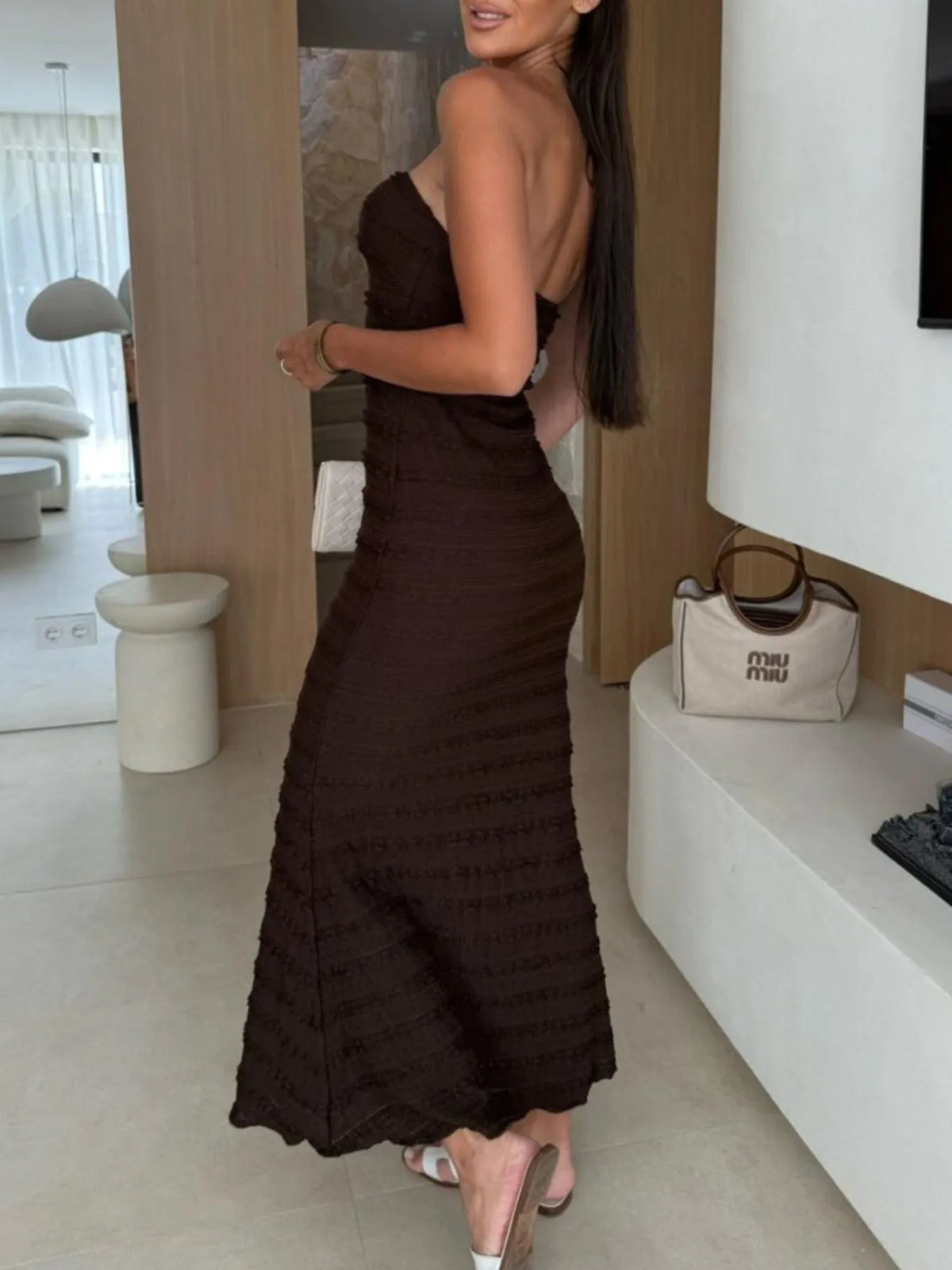 sweetheart neck tube maxi dress styling angle