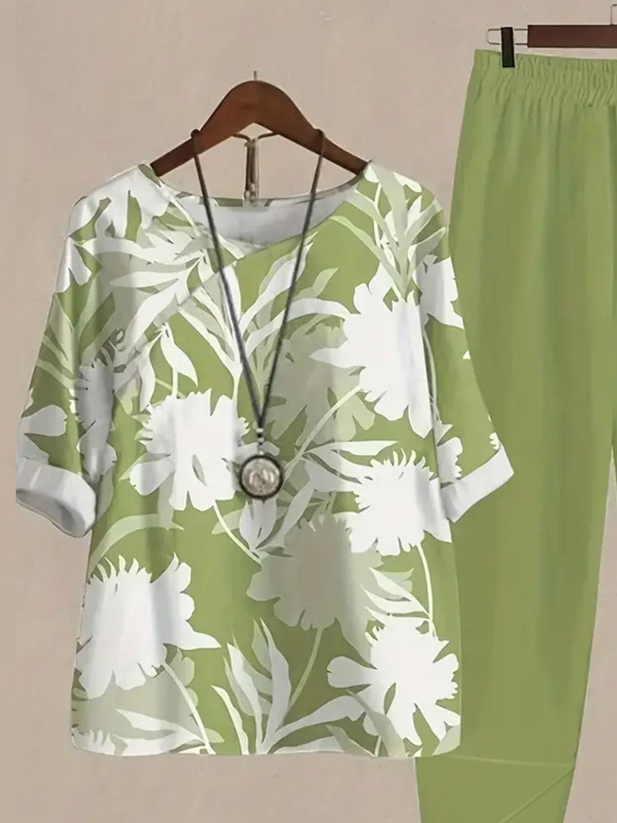 Printed half sleeve set full outfit