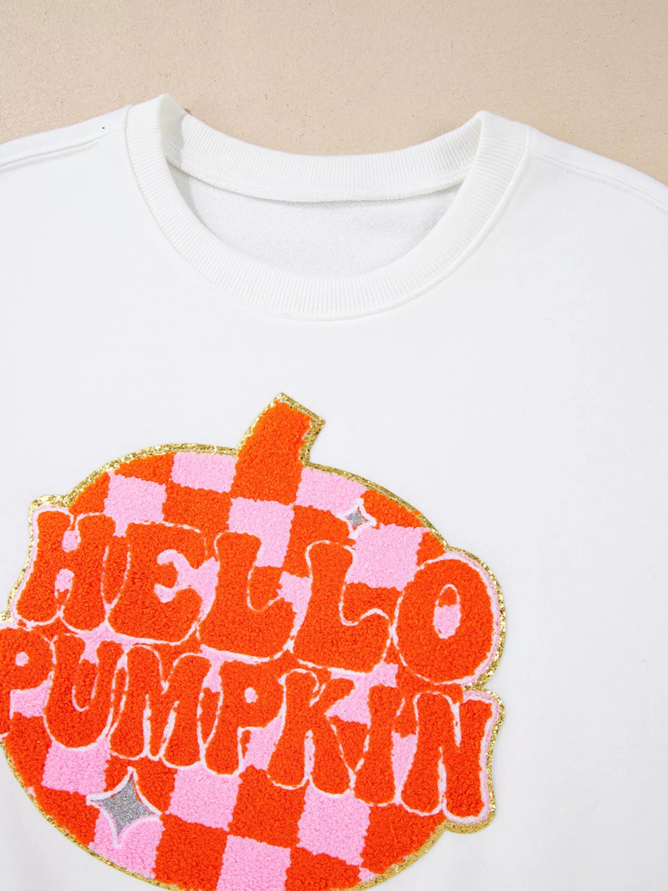 Halloween Pumpkin Patched Pattern Long Sleeve Sweatshirt - Fashorio