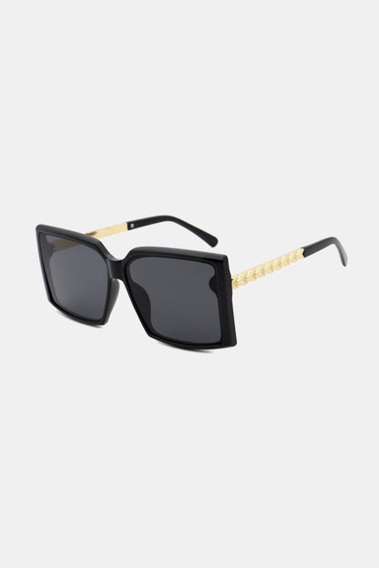 Polycarbonate Frame Square Sunglasses Black One Size - Fashorio