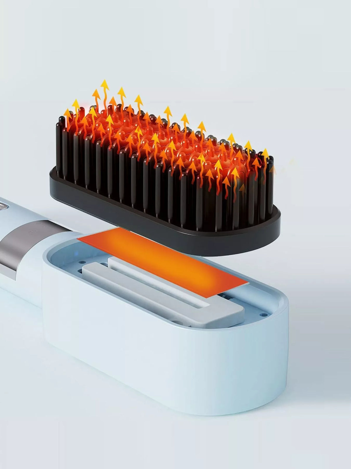 Straightening brush held in hand