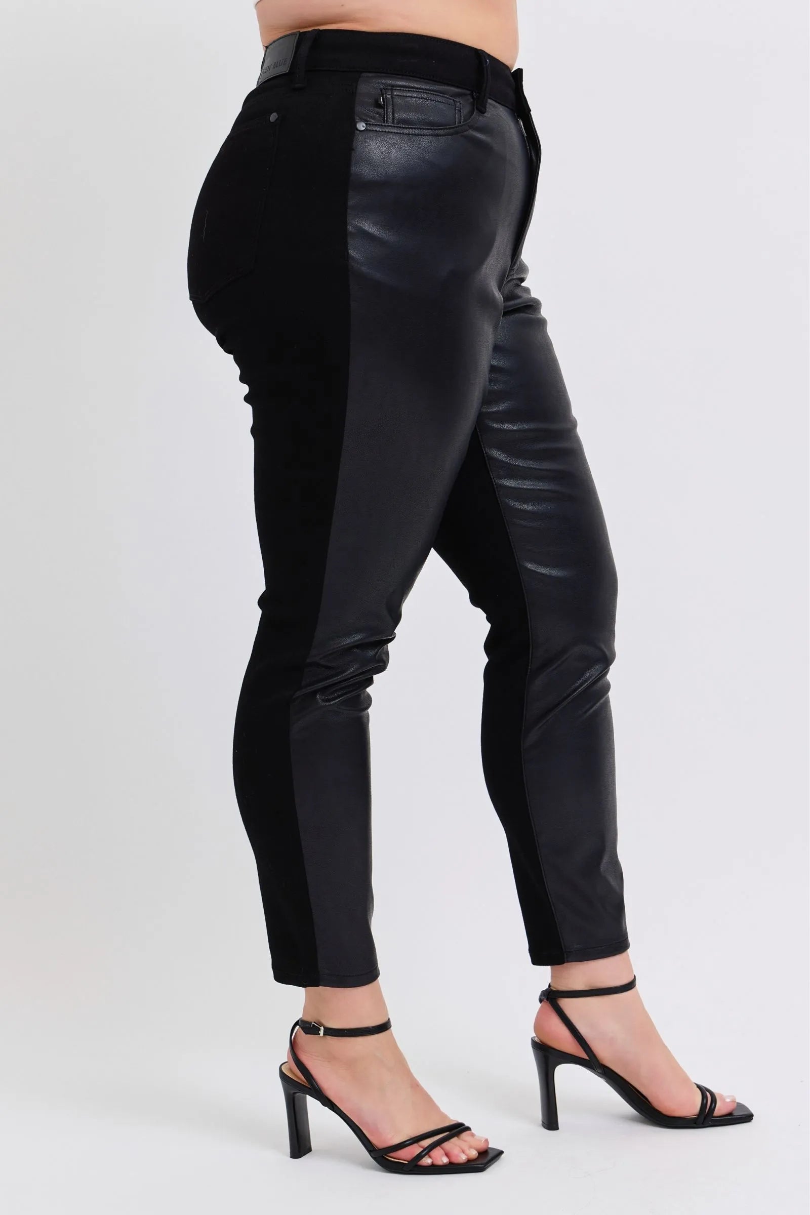 Judy Blue Plus Size HW Faux Leather Skinny Pants - Fashorio