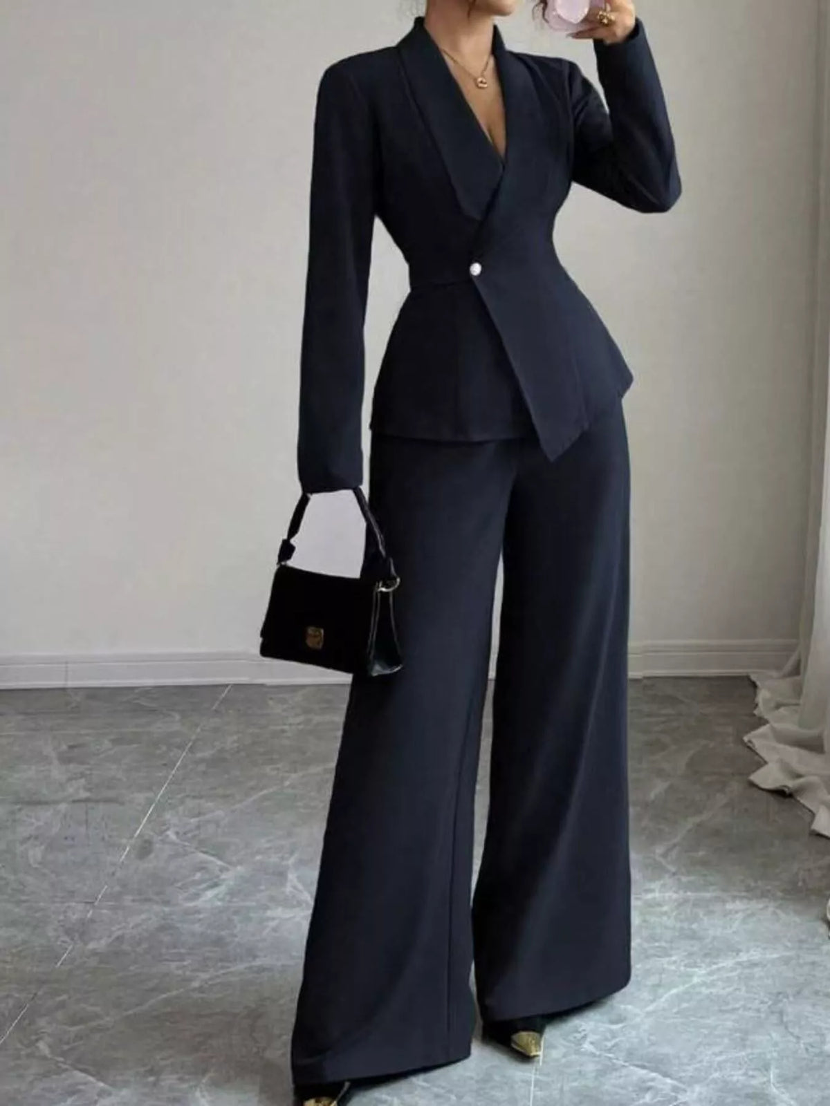 Blazer two piece set close up
