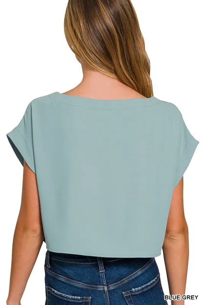 Zenana Heavy Woven Span Crop Tee & Skirt Set - Fashorio