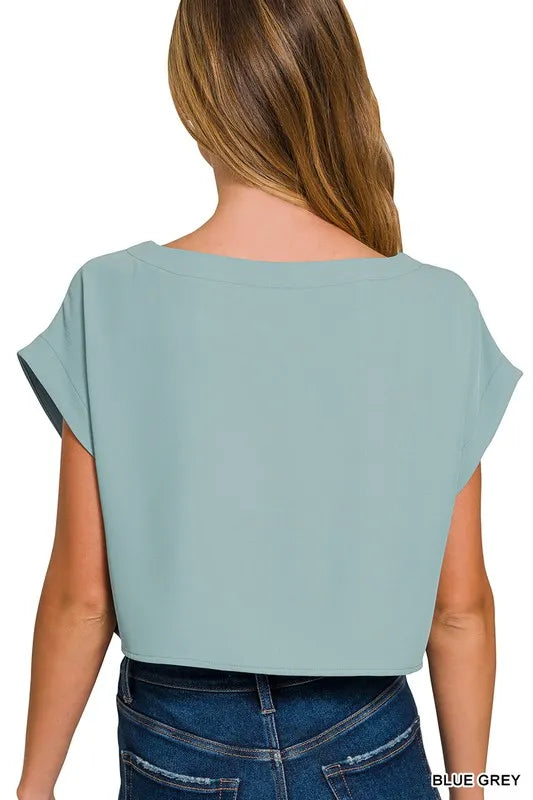 Zenana Heavy Woven Span Crop Tee & Skirt Set - Fashorio