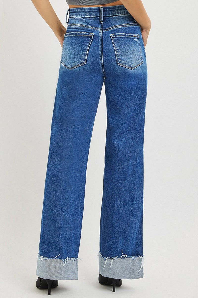 RISEN wide leg denim full length