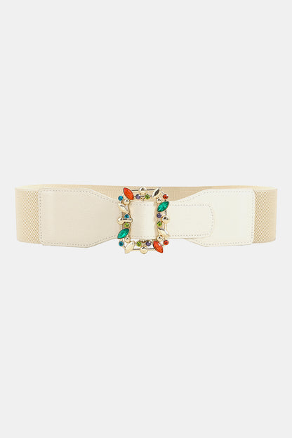Multicolored Leaf Buckle Elastic Belt - Fashorio