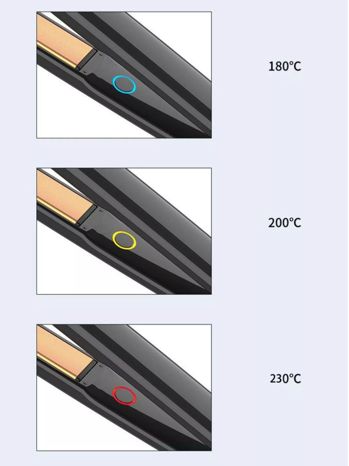 Straightening a section of hair