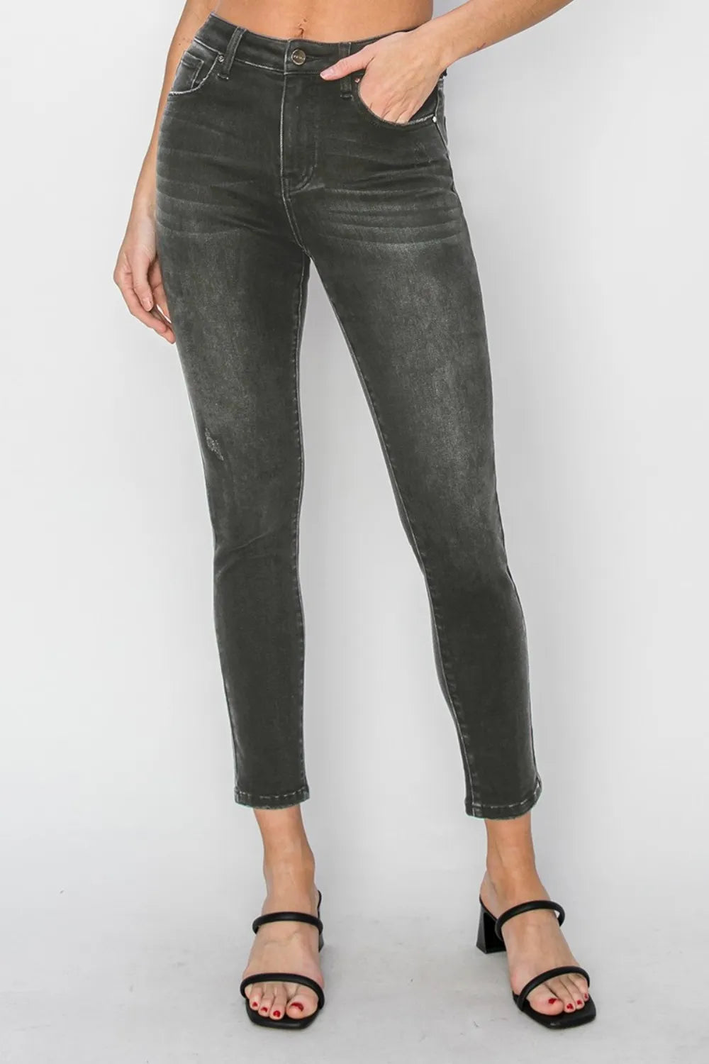 RISEN Full Size High Rise Ankle Skinny Jeans – Stretch Denim - Fashorio