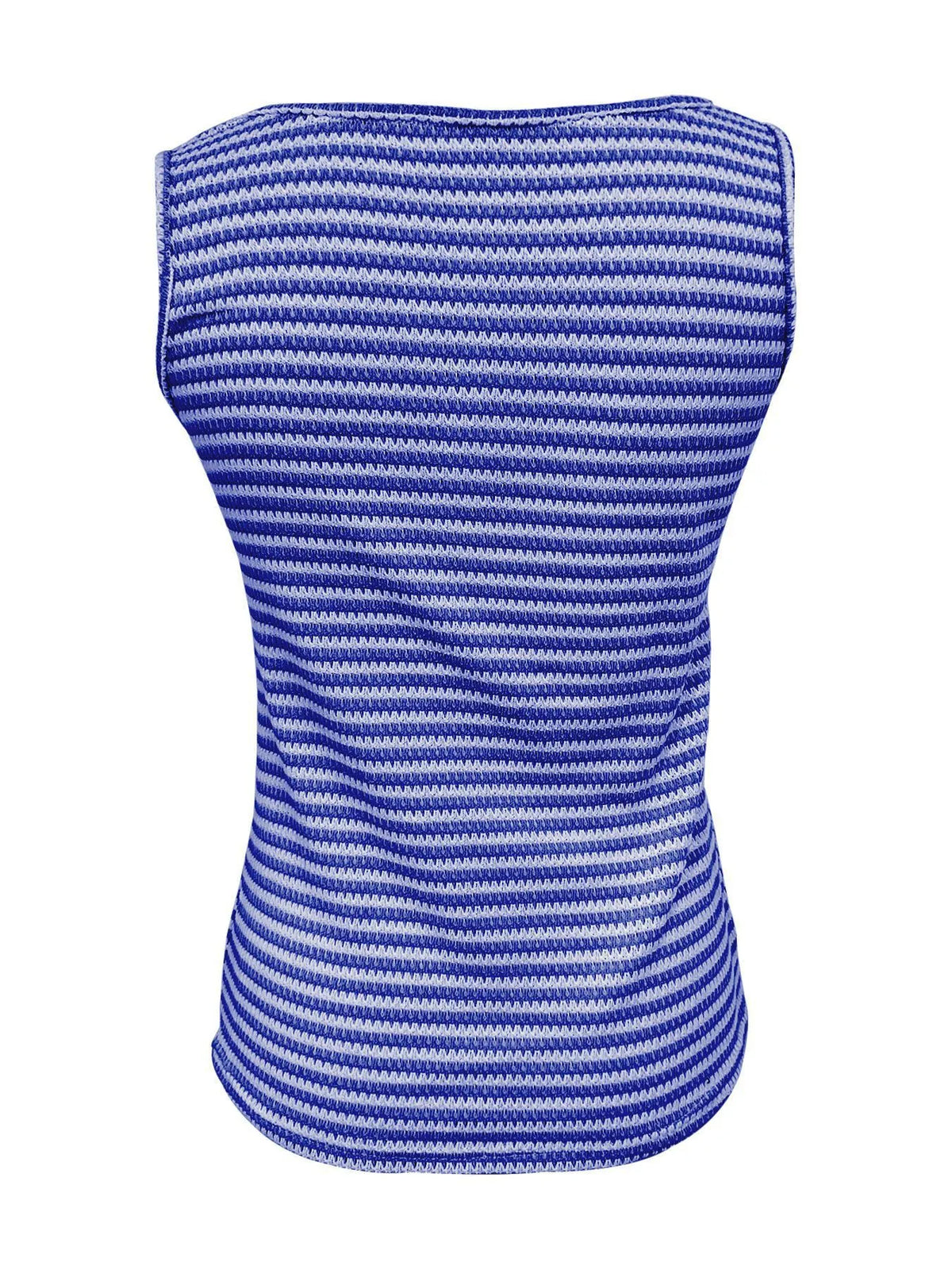 Round neck striped tank top complete outfit
