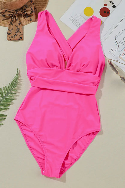 Crisscross Wide Strap One-Piece Swimwear - Fashorio
