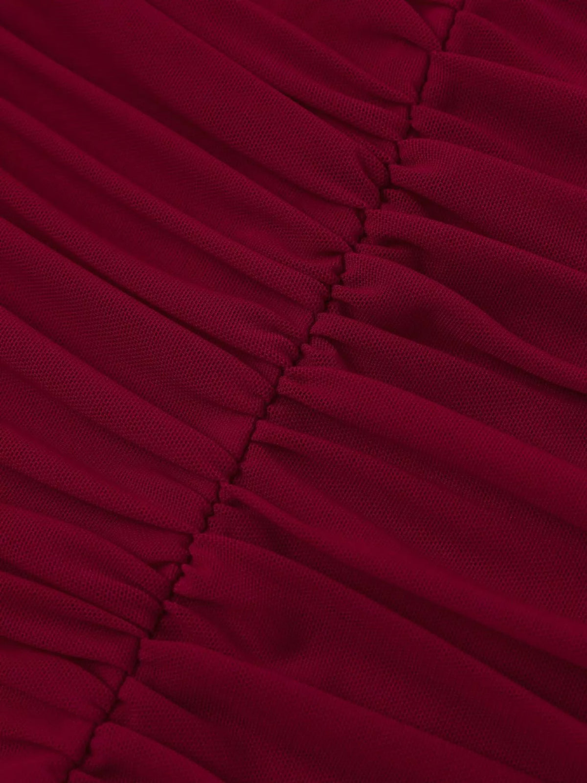 Halter neck ruched slit maxi dress side view