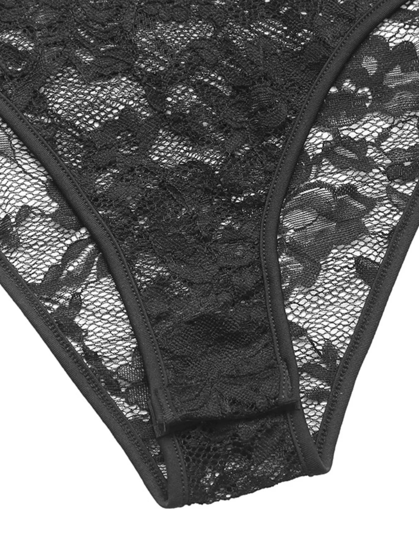 Lace Long Sleeve V-Neck Bodysuit - Fashorio