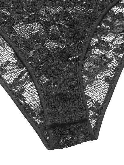 Lace Long Sleeve V-Neck Bodysuit - Fashorio