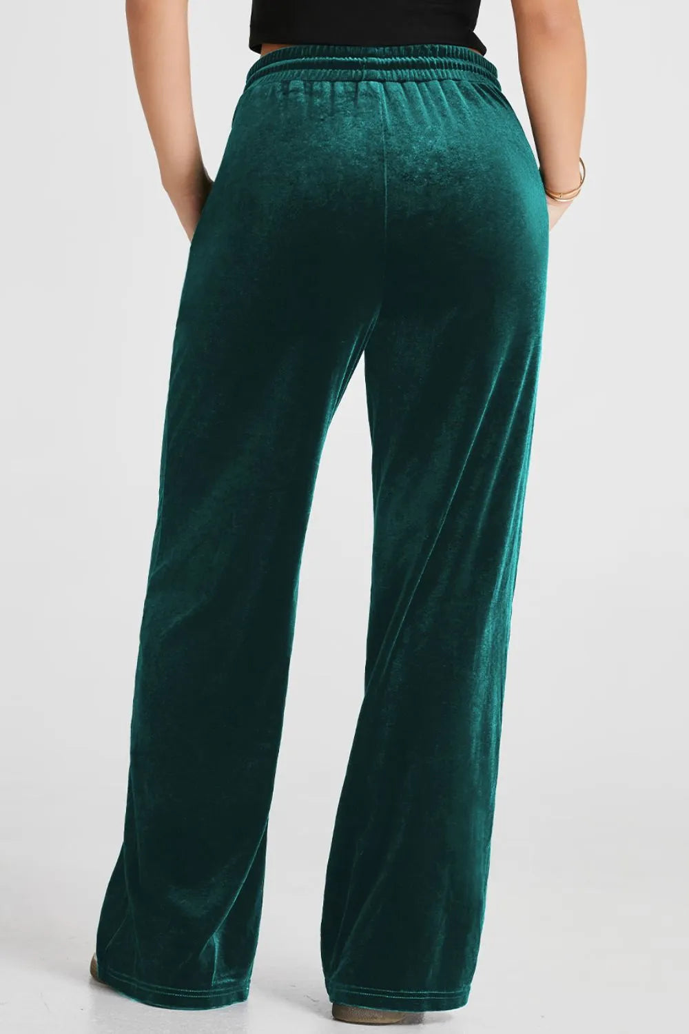 Drawstring Waist Wide Leg Active Pants - Fashorio