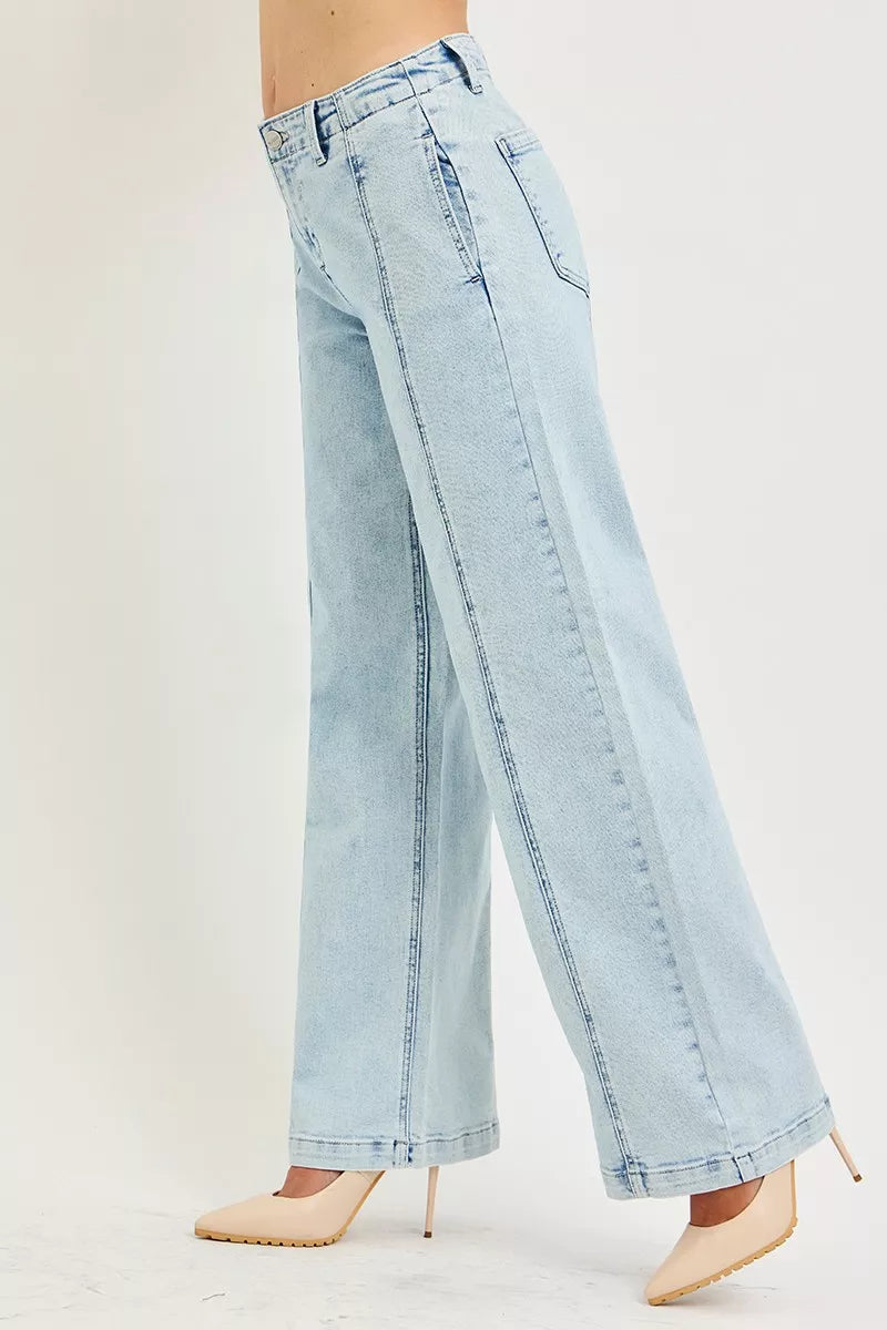 RISEN slouchy wide leg jeans back view