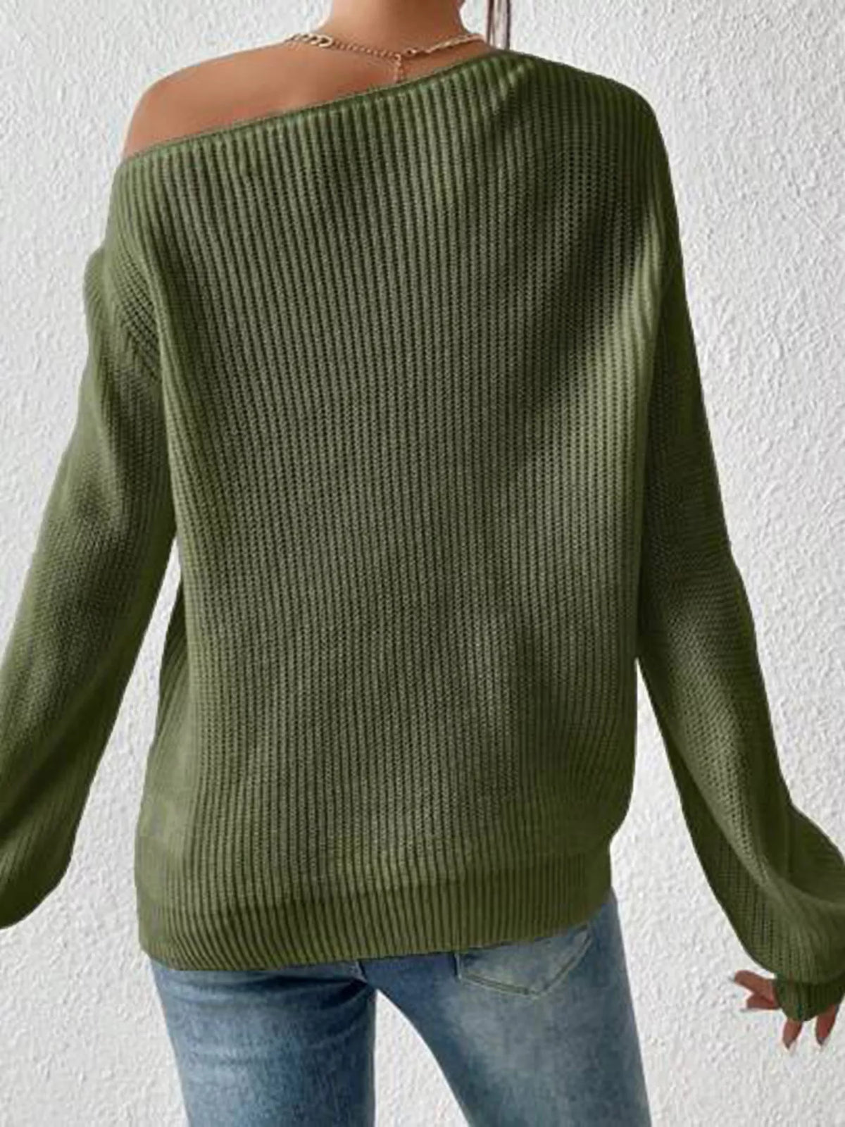 Asymmetric knit sweater color option