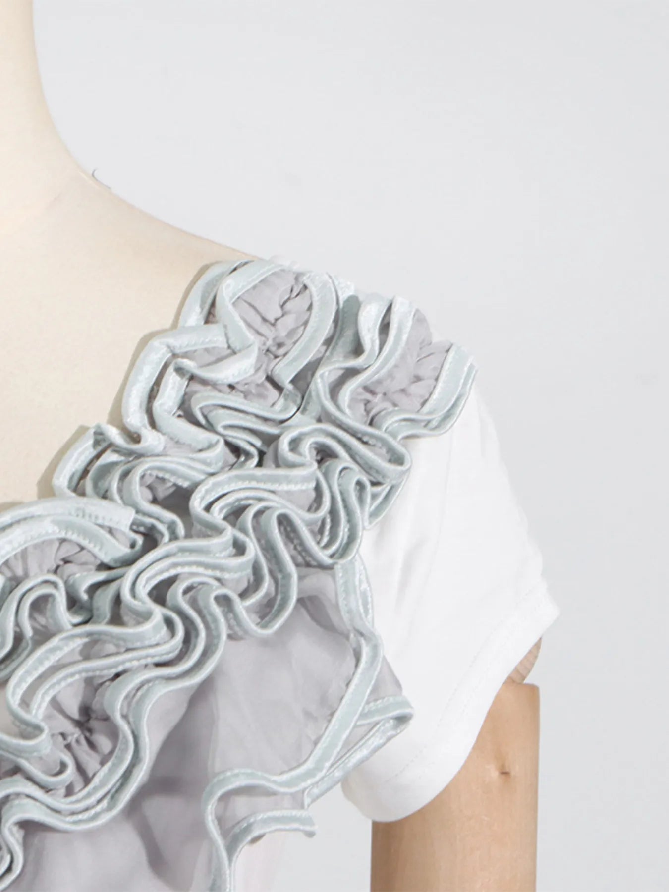 Ruffled Round Neck Top - Fashorio