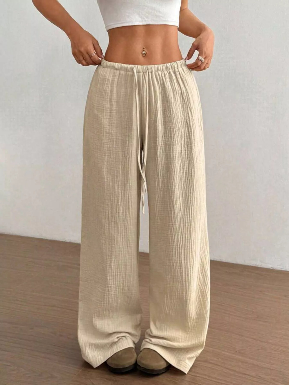 Bally Love Wide Leg Drawstring Pants in Cotton, view 26