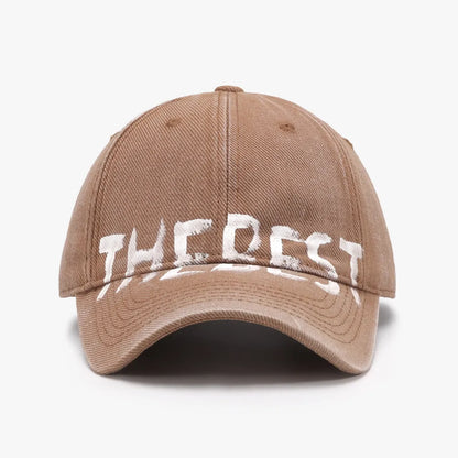 Letter Adjustable Baseball Cap Sherbet One Size - Fashorio