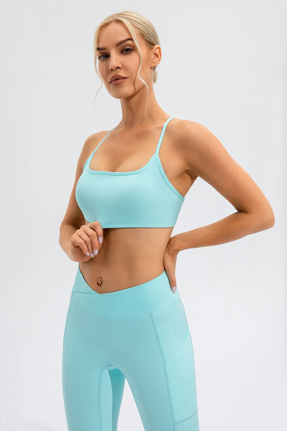 Crisscross Spaghetti Strap Active Cami back view 16