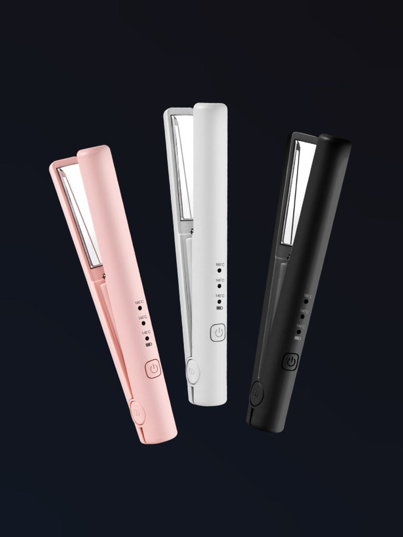 Cordless mini hair straightener in pink