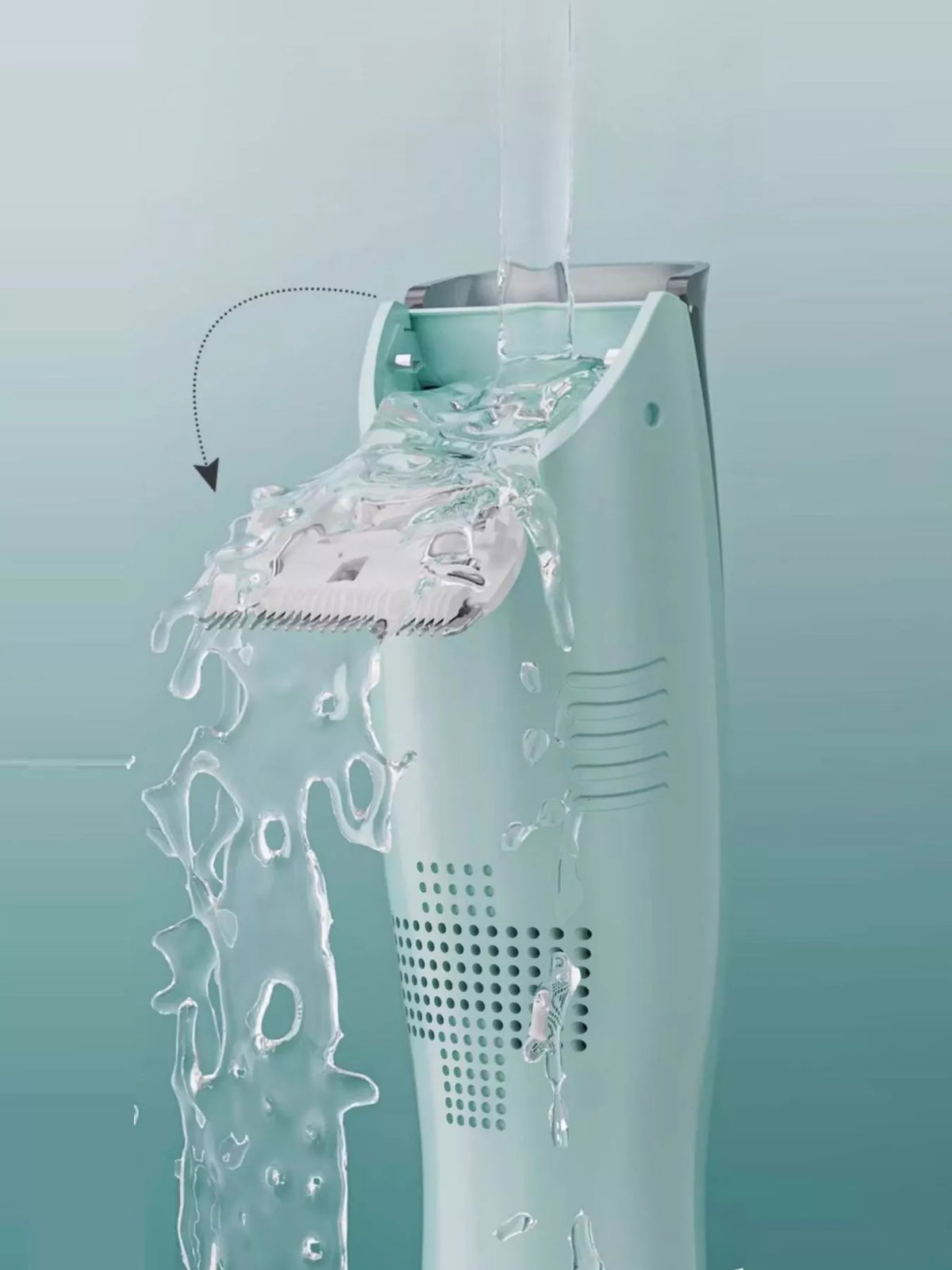 Hair clipper cutting blades close up