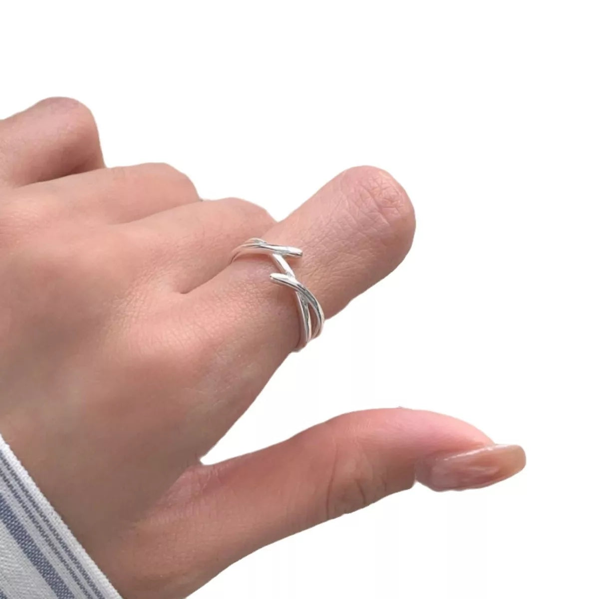 925 sterling silver open ring scale view